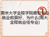南京大学金陵学院哪些专业就业前景好，为什么(南大金陵就业佳专业)