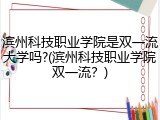 滨州科技职业学院是双一流大学吗?(滨州科技职业学院双一流？)
