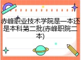 赤峰职业技术学院是一本还是本科第二批(赤峰职院二本)