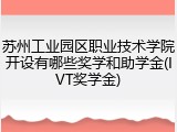苏州工业园区职业技术学院开设有哪些奖学和助学金(IVT奖学金)