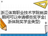 浙江体育职业技术学院就读期间可以申请哪些奖学金(浙体院奖学金类型)