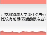 西交利物浦大学读什么专业比较有前景(西浦前景专业)
