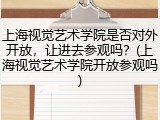 上海视觉艺术学院是否对外开放，让进去参观吗？(上海视觉艺术学院开放参观吗)