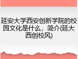 延安大学西安创新学院的校园文化是什么，简介(延大西创校风)