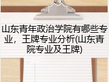 山东青年政治学院有哪些专业，王牌专业分析(山东青院专业及王牌)
