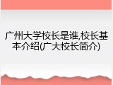 广州大学校长是谁,校长基本介绍(广大校长简介)