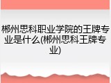 郴州思科职业学院的王牌专业是什么(郴州思科王牌专业)