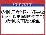 郑州电子商务职业学院就读期间可以申请哪些奖学金(郑州电商职院奖学金)