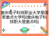 重庆电子科技职业大学是国家重点大学吗(重庆电子科技职大是重点吗)