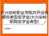 大兴安岭职业学院共开设有哪些类型奖学金(大兴安岭职院奖学金类型)
