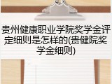 贵州健康职业学院奖学金评定细则是怎样的(贵健院奖学金细则)