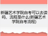 新疆艺术学院自考可以去读吗，流程是什么(新疆艺术学院自考流程)
