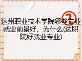 达州职业技术学院哪些专业就业前景好，为什么(达职院好就业专业)