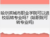 哈尔滨城市职业学院可以进校后转专业吗？(哈职院可转专业吗)