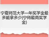 宁夏师范大学一年奖学金最多能拿多少(宁师最高奖学金)