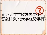河北大学主攻方向是什么，怎么样(河北大学优势学科)