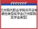 兰州现代职业学院共开设有哪些类型奖学金(兰州职院奖学金类型)