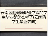 云南医药健康职业学院的学生毕业都怎么样了(云医药学生毕业去向)