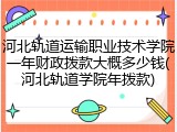 河北轨道运输职业技术学院一年财政拨款大概多少钱(河北轨道学院年拨款)