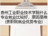 贵州工业职业技术学院什么专业就业比较好，原因是啥(贵职院就业优势专业)