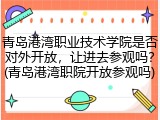 青岛港湾职业技术学院是否对外开放，让进去参观吗？(青岛港湾职院开放参观吗)