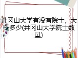 井冈山大学有没有院士，大概多少(井冈山大学院士数量)