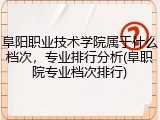 阜阳职业技术学院属于什么档次，专业排行分析(阜职院专业档次排行)