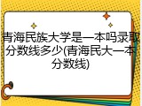 青海民族大学是一本吗录取分数线多少(青海民大一本分数线)