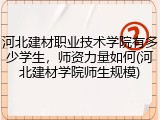 河北建材职业技术学院有多少学生，师资力量如何(河北建材学院师生规模)
