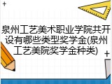 泉州工艺美术职业学院共开设有哪些类型奖学金(泉州工艺美院奖学金种类)