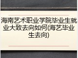 海南艺术职业学院毕业生就业大致去向如何(海艺毕业生去向)