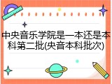 中央音乐学院是一本还是本科第二批(央音本科批次)