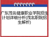 广东茂名健康职业学院招生计划详细分析(茂名职院招生解析)