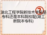 湖北工程学院新技术学院是专科还是本科院校呢(湖工新院本专科)
