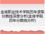 金肯职业技术学院历年录取分数线深度分析(金肯学院历年分数线分析)