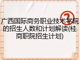 广西国际商务职业技术学院的招生人数和计划解读(桂商职院招生计划)