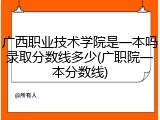 广西职业技术学院是一本吗录取分数线多少(广职院一本分数线)