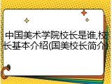 中国美术学院校长是谁,校长基本介绍(国美校长简介)