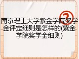 南京理工大学紫金学院奖学金评定细则是怎样的(紫金学院奖学金细则)