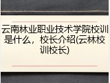 云南林业职业技术学院校训是什么，校长介绍(云林校训校长)