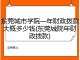 东莞城市学院一年财政拨款大概多少钱(东莞城院年财政拨款)