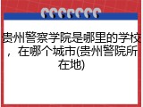 贵州警察学院是哪里的学校，在哪个城市(贵州警院所在地)