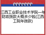 江西工业职业技术学院一年财政拨款大概多少钱(江西工院年拨款)