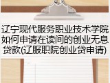 辽宁现代服务职业技术学院如何申请在读间的创业无息贷款(辽服职院创业贷申请)