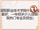 邵阳职业技术学院什么专业最好，一年招多少人(邵职院热门专业及招生)