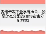 贵州传媒职业学院宿舍一般是怎么分配的(贵传宿舍分配方式)