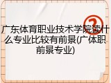 广东体育职业技术学院读什么专业比较有前景(广体职前景专业)