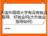 大连外国语大学有没有就业指导，好就业吗(大外就业指导如何)