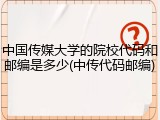 中国传媒大学的院校代码和邮编是多少(中传代码邮编)