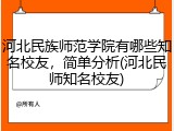 河北民族师范学院有哪些知名校友，简单分析(河北民师知名校友)